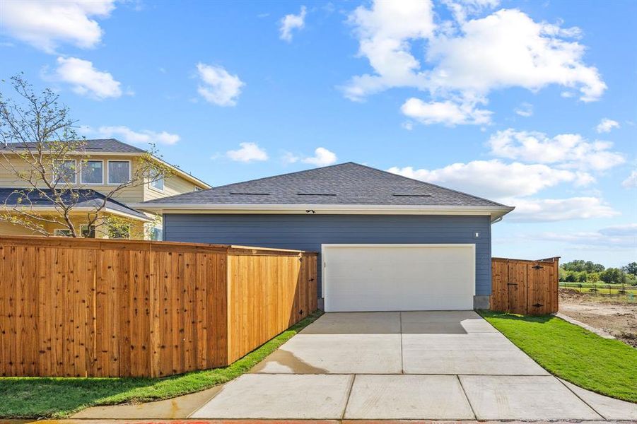 Exterior details and patio area of a home in The Heights at Uptown Celina, Celina (Image 16). Exterior details and patio area of a home in The Heights at Uptown Celina, Celina (Image 16).