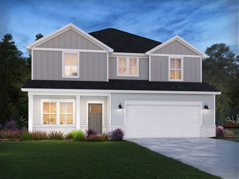 Front exterior of a new home in Mission Hills, La Vergne, TN, highlighting curb appeal (Image 1). Front exterior of a new home in Mission Hills, La Vergne, TN, highlighting curb appeal (Image 1).
