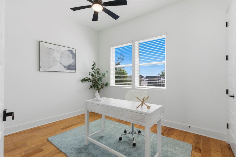 Bright and comfortable second-floor bedroom, ideal for family or guests, with easy access to shared living spaces.