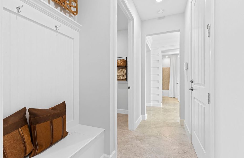 Drop zone located near the garage