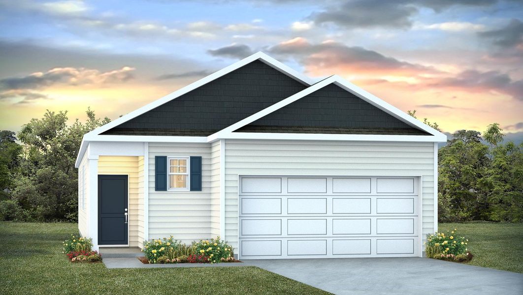 Representative exterior photo of a completed home built from the ALLEX by D.R. Horton in Mulberry Landing, Orangeburg, SC (Image 2). Representative exterior photo of a completed home built from the ALLEX by D.R. Horton in Mulberry Landing, Orangeburg, SC (Image 2).