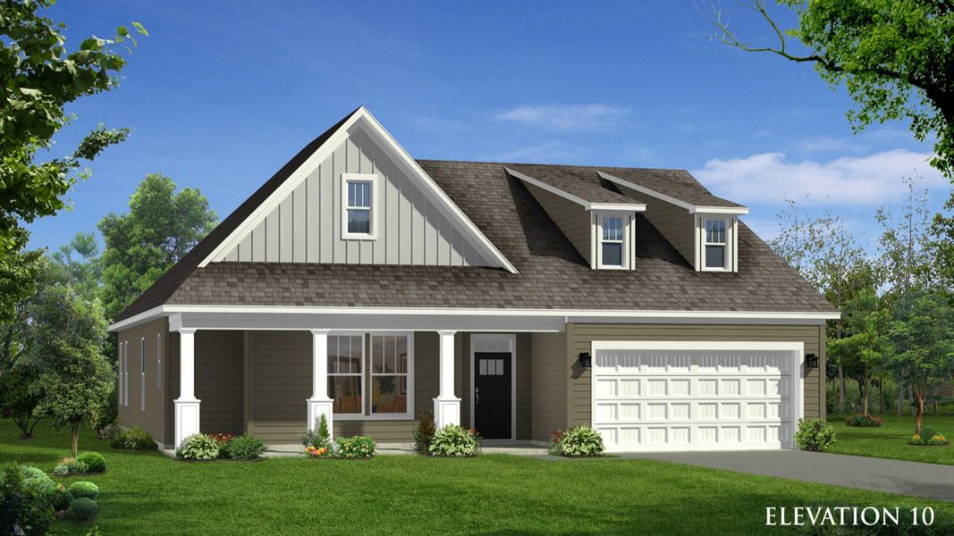 Representative exterior photo of a completed home built from the Wakefield by DRB Homes in Wells Crossing, Seneca, SC (Image 18).