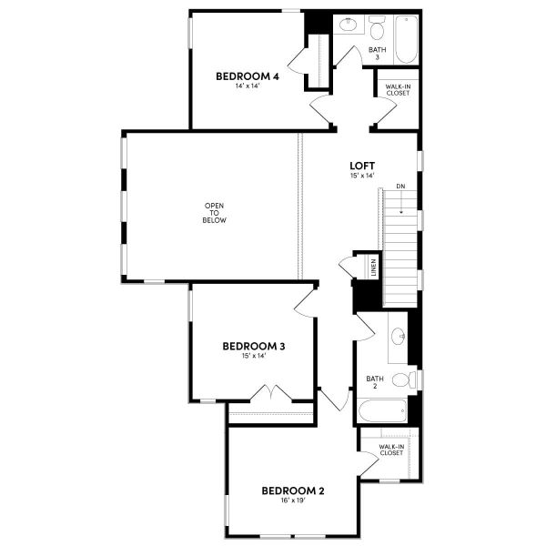 2D floor plan layout of this home in Traditional Homes at Easton Park, Austin, TX (Image 3). 2D floor plan layout of this home in Traditional Homes at Easton Park, Austin, TX (Image 3).