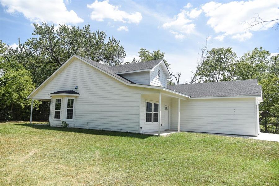 Exterior details and patio area of a home in , Commerce (Image 16). Exterior details and patio area of a home in , Commerce (Image 16).