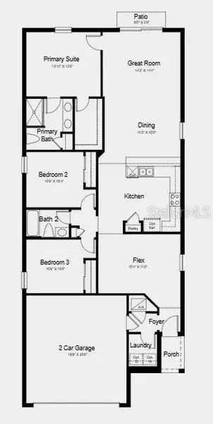 2D floor plan layout of this home in Firethorn, Parrish, FL (Image 1). 2D floor plan layout of this home in Firethorn, Parrish, FL (Image 1).