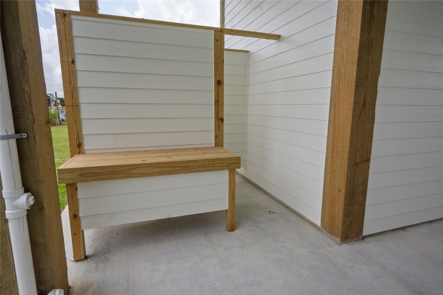 Exterior details and patio area of a home in , Crystal Beach (Image 23). Exterior details and patio area of a home in , Crystal Beach (Image 23).