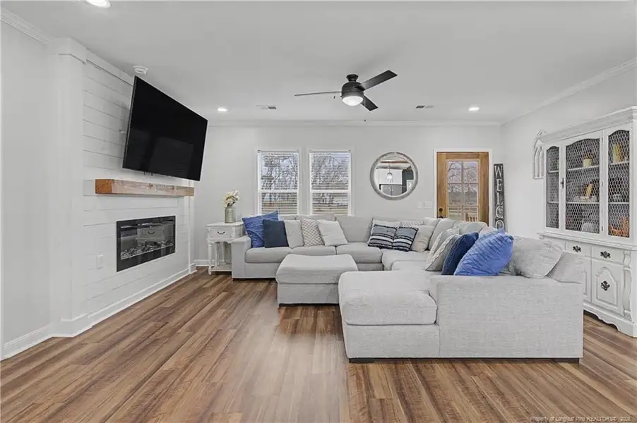 Living room with fireplace