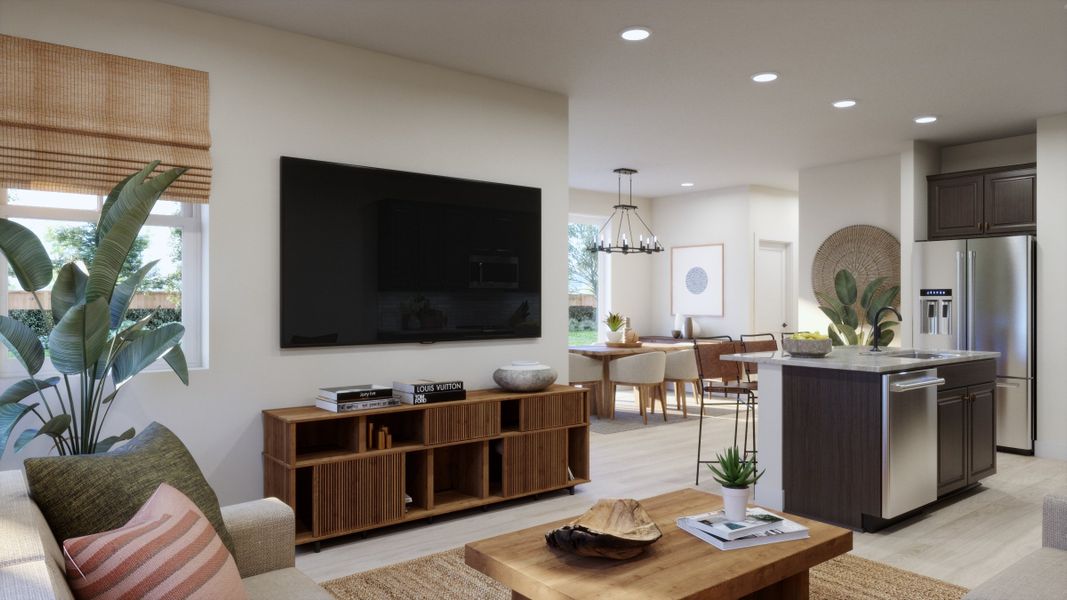 Representative furnished interior of a home built from the 2501 by Risewell Homes in Harvest Crossing, Aurora (Image 6).
