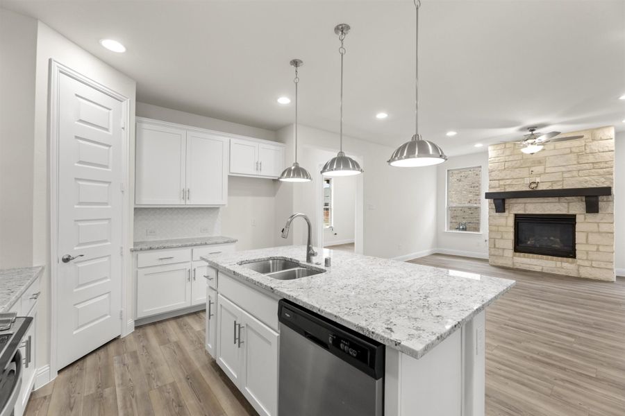 Representative furnished interior of a home built from the Juniper by UnionMain Homes in Edgewater, Fate (Image 9).