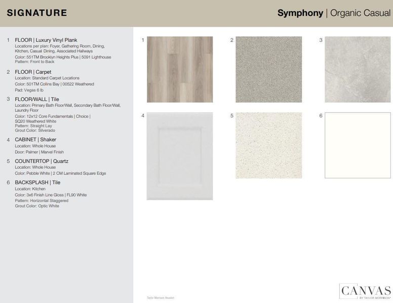 Design Selections. Home is under construction, selections subject to change.