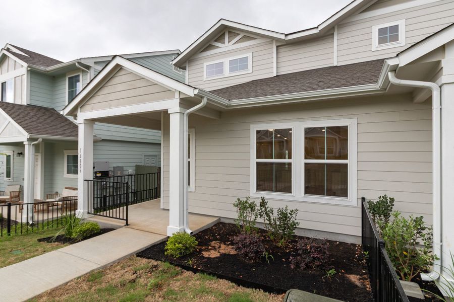 Exterior details and patio area of a home in Whisper Valley, Manor (Image 3). Exterior details and patio area of a home in Whisper Valley, Manor (Image 3).
