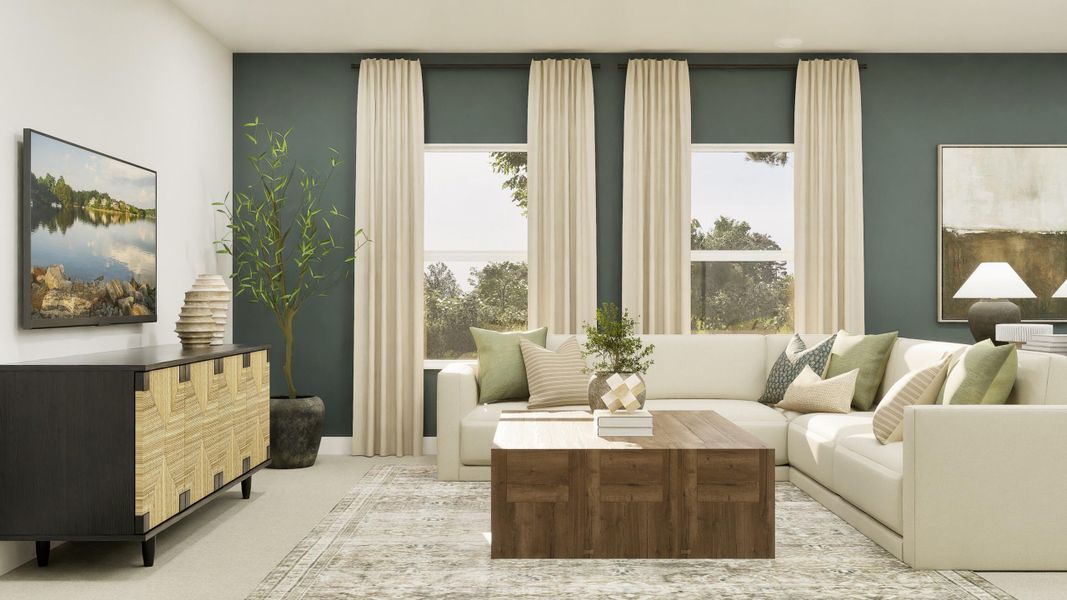 Furnished interior view inside a new home in Cypress Preserve: Juniper Collection, Moncks Corner (Image 9). Furnished interior view inside a new home in Cypress Preserve: Juniper Collection, Moncks Corner (Image 9).