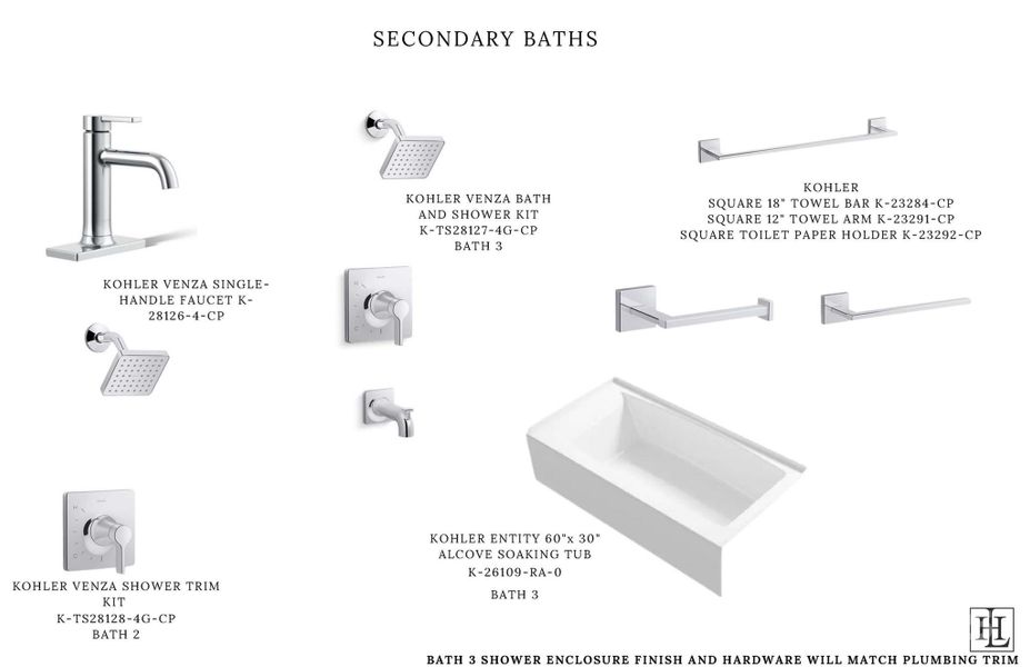 Secondary Baths Plumbing Fixtures