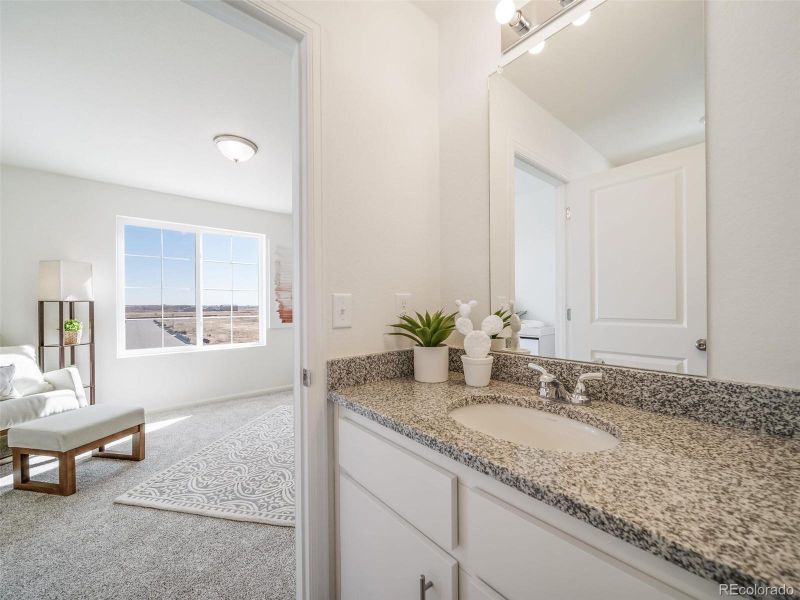 Furnished interior view inside a new home in Thompson River Ranch, Johnstown (Image 18).