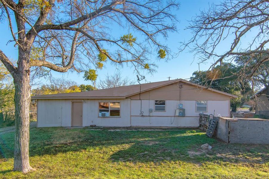 Exterior details and patio area of a home in , Brownwood (Image 1). Exterior details and patio area of a home in , Brownwood (Image 1).