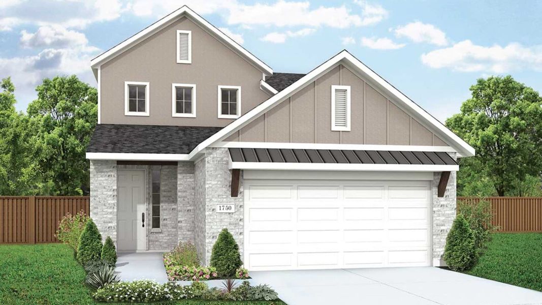 Representative exterior photo of a completed home built from the Latitude by DRB Homes in Westridge Journey, McKinney, TX (Image 7).