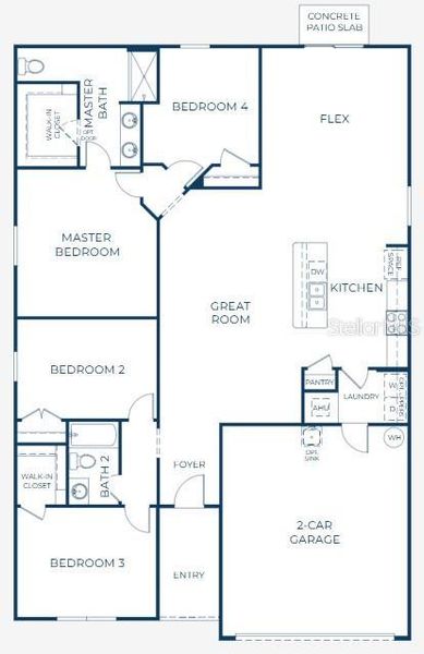 2D floor plan layout of this home in Benton Hills, Brooksville, FL (Image 3).