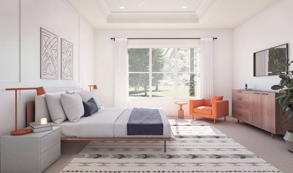 Primary suite with feature wall