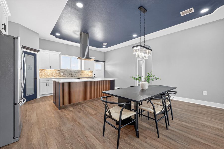 Spacious dining space with room for large gatherings and everyday meals. Spacious dining space with room for large gatherings and everyday meals.