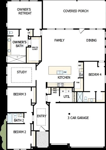 2D floor plan layout of this home in Briggs Ranch – Signature Legacy Series, San Antonio, TX (Image 2).
