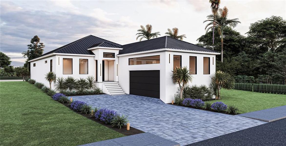 Front exterior of a new home in , Sarasota, FL, highlighting curb appeal (Image 1).