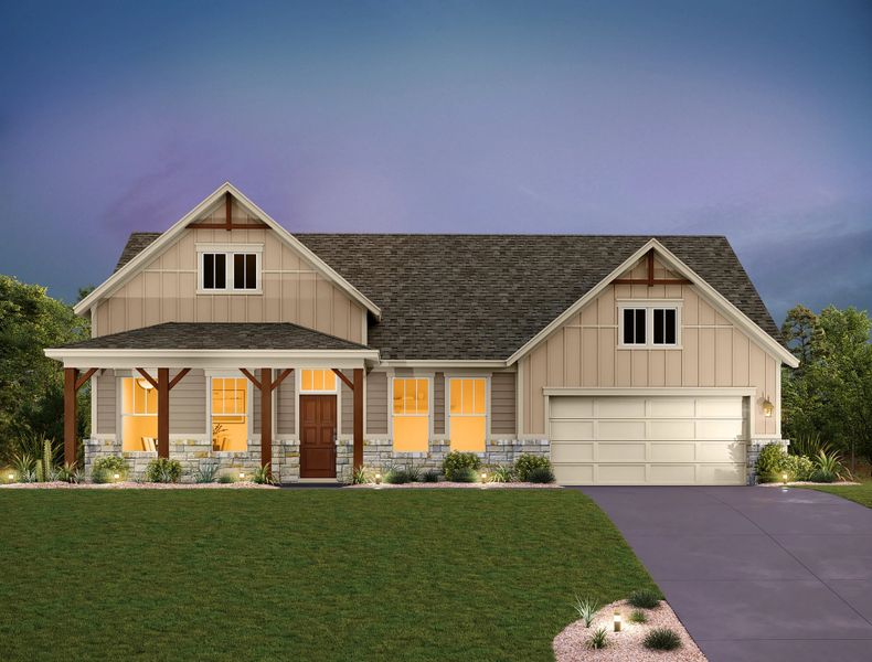 Representative exterior photo of a completed home built from the Avalon by Ashton Woods in The Trails at Carmel 70s, Pflugerville, TX (Image 23). Representative exterior photo of a completed home built from the Avalon by Ashton Woods in The Trails at Carmel 70s, Pflugerville, TX (Image 23).