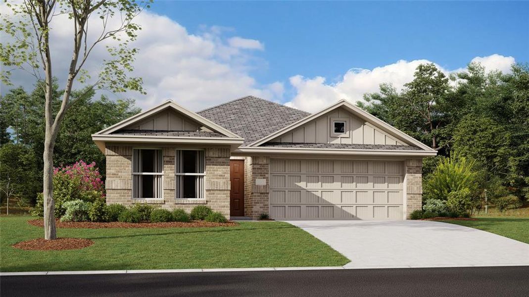 Craftsman-style home featuring a front lawn