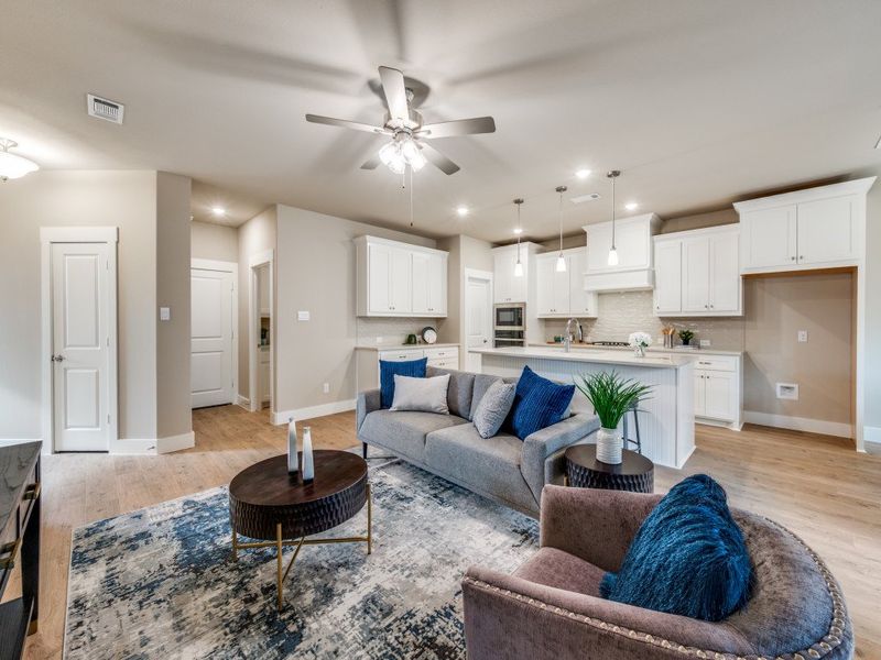 Representative furnished interior of a home built from the Messina by Ladera Texas in Ladera at Timberbrook, Justin (Image 6). Representative furnished interior of a home built from the Messina by Ladera Texas in Ladera at Timberbrook, Justin (Image 6).