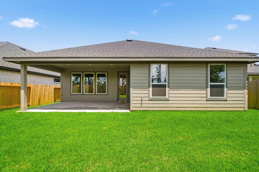 Exterior details and patio area of a home in Mill Creek Estates, Magnolia (Image 3).