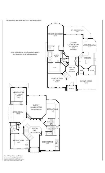 2D floor plan layout of this home in Parkside On The River West 60', Georgetown, TX (Image 3).