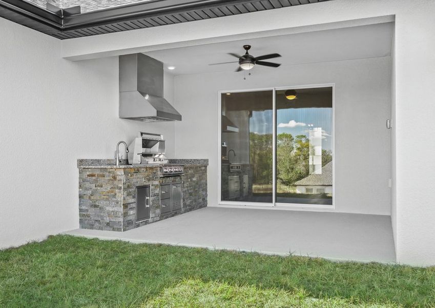 Covered outdoor dining areas.