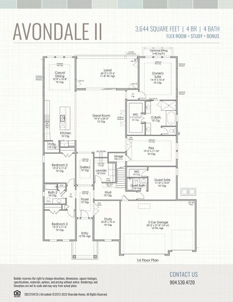 2D floor plan layout for the Avondale II by Riverside Homes in Hidden Creek at SilverLeaf, St. Augustine, FL (Image 6). 2D floor plan layout for the Avondale II by Riverside Homes in Hidden Creek at SilverLeaf, St. Augustine, FL (Image 6).