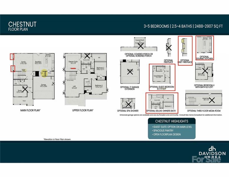 2D floor plan layout of this home in Enclave at Belmont, Belmont, NC (Image 2).