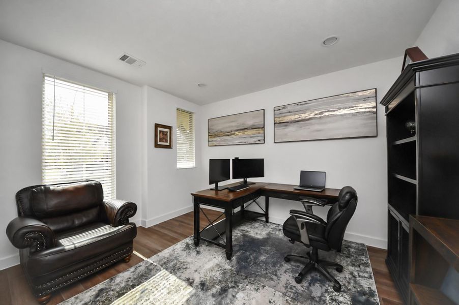 Flexible space ideal for an office.