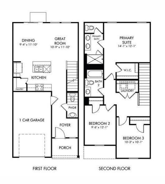 2D floor plan layout of this home in , Fort Mill, SC (Image 3). 2D floor plan layout of this home in , Fort Mill, SC (Image 3).