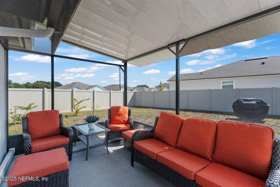 Exterior details and patio area of a home in Dorado at Entrada, St. Augustine (Image 24). Exterior details and patio area of a home in Dorado at Entrada, St. Augustine (Image 24).