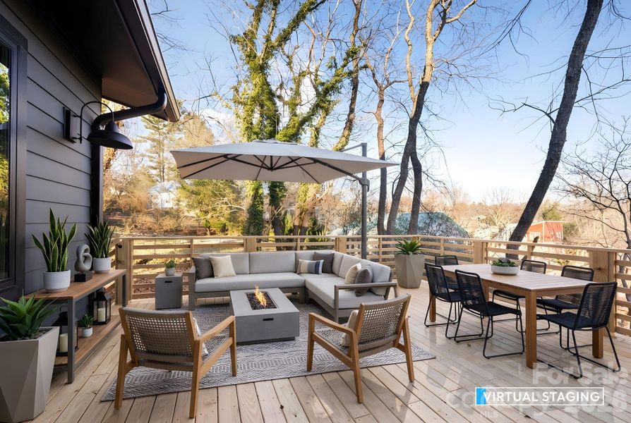 Sun-Drenched Deck for Gatherings and Al-Fresco Dining (Virtually Staged)
