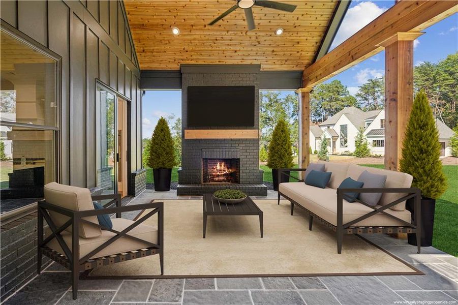 Exterior details and patio area of a home in , Cumming (Image 27).