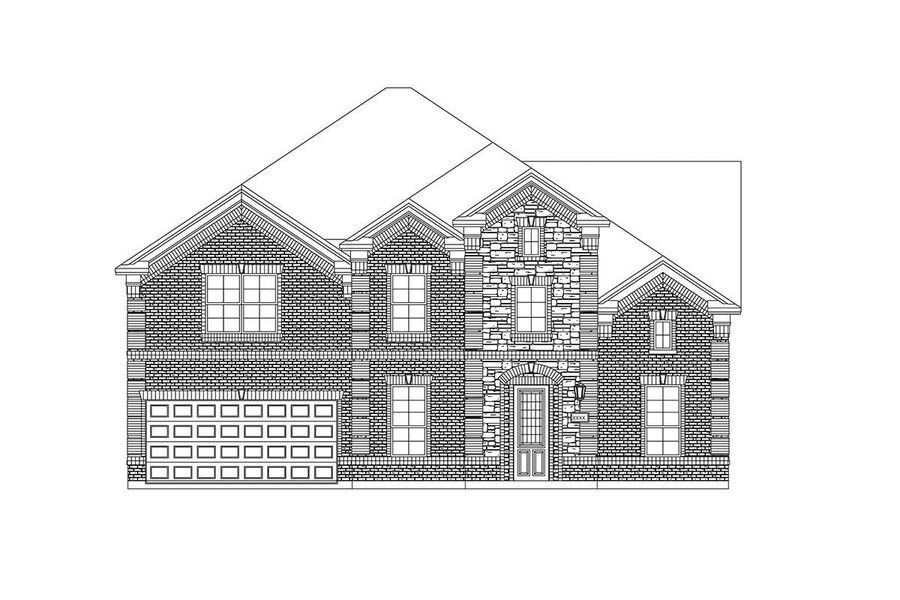 Representative exterior photo of a completed home built from the Grand Prestige by Grand Homes in Grand Oaks, Celina, TX (Image 22).