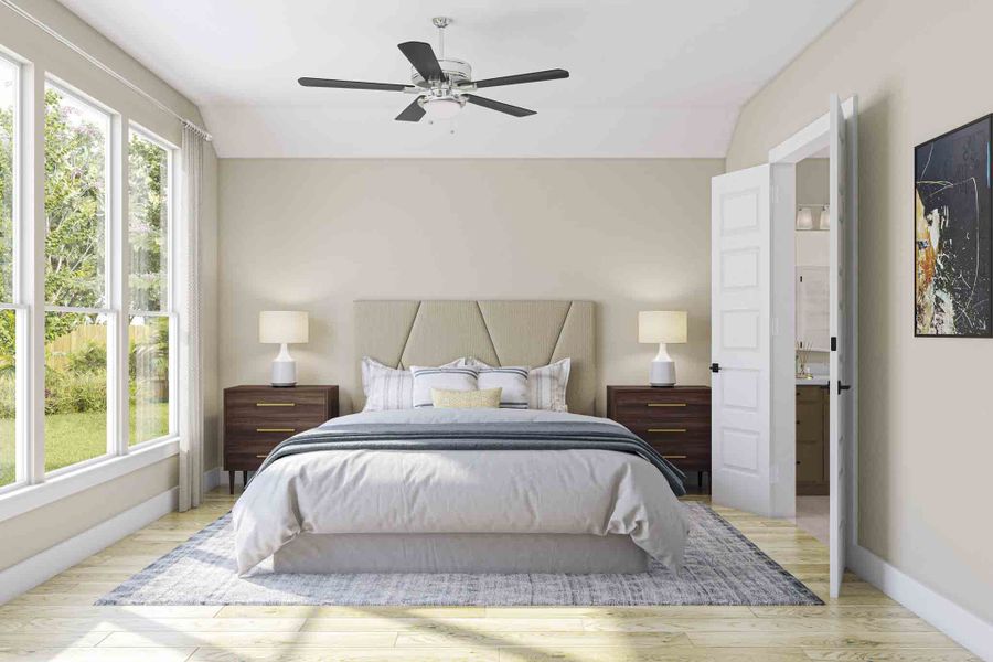 Furnished interior view inside a new home in Dunham Pointe 60′, Cypress (Image 8). Furnished interior view inside a new home in Dunham Pointe 60′, Cypress (Image 8).