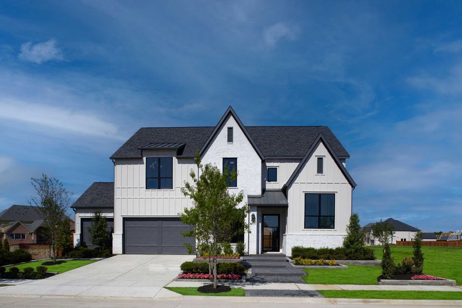 Representative exterior photo of a completed home built from the Lakeway - SH 5414 by Shaddock Homes in Grand Oaks at Green Meadows - 70', Celina, TX (Image 25). Representative exterior photo of a completed home built from the Lakeway - SH 5414 by Shaddock Homes in Grand Oaks at Green Meadows - 70', Celina, TX (Image 25).