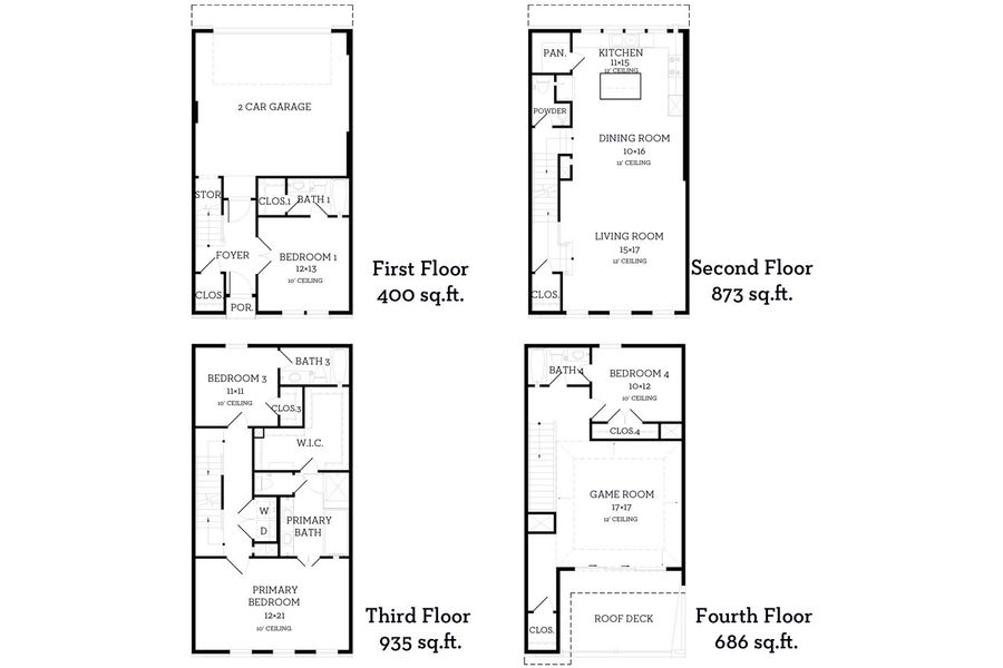 2D floor plan layout of this home in Addison Grove, Dallas, TX (Image 2). 2D floor plan layout of this home in Addison Grove, Dallas, TX (Image 2).