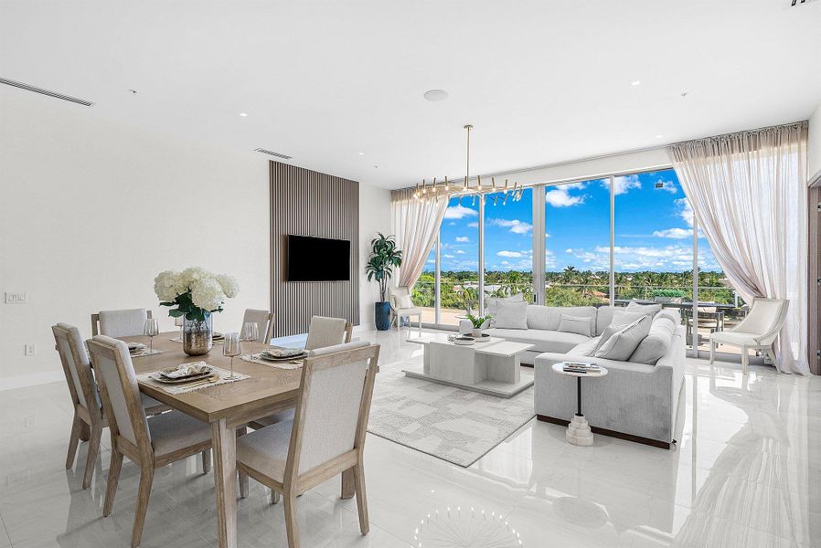 Furnished interior view inside a new home in , Delray Beach (Image 7). Furnished interior view inside a new home in , Delray Beach (Image 7).