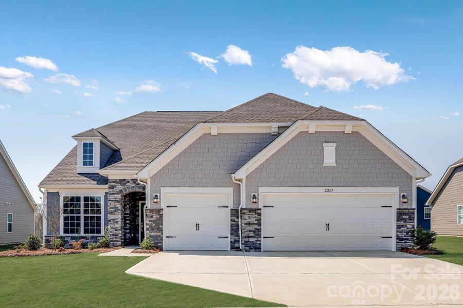 Front exterior of a new home in Roselyn, Lancaster, SC, highlighting curb appeal (Image 2). Front exterior of a new home in Roselyn, Lancaster, SC, highlighting curb appeal (Image 2).