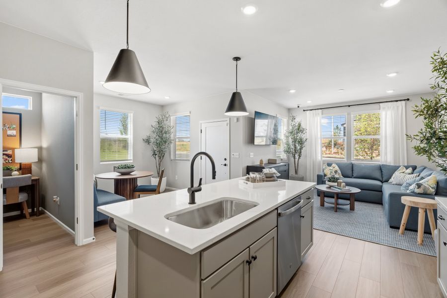 Representative furnished interior of a home built from the 2403 by Risewell Homes in Harvest Crossing, Aurora (Image 16).