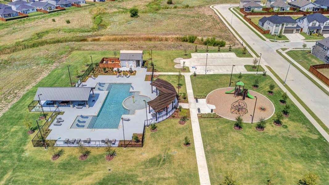 A view of the pool and park provided by the HOA.