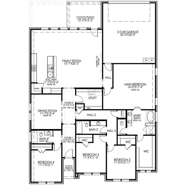 2D floor plan layout for the The Duncan by Lillian Custom Homes in Dominion Park, Waxahachie, TX (Image 5).
