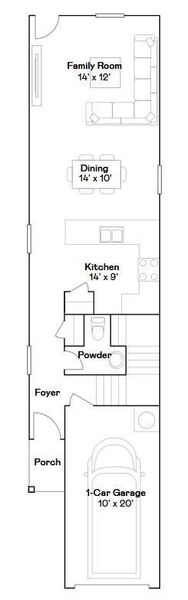 2D floor plan layout of this home in Villages of Greystone, Conroe, TX (Image 3).