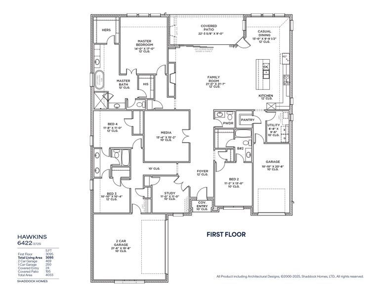2D floor plan layout for the Hawkins - 6422 by Shaddock Homes in Winding Creek, Rockwall, TX (Image 3). 2D floor plan layout for the Hawkins - 6422 by Shaddock Homes in Winding Creek, Rockwall, TX (Image 3).