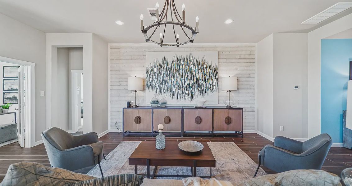 Representative furnished interior of a home built from the Gianna by Chesmar Homes in Jordan Ranch 55's, Fulshear (Image 6). Representative furnished interior of a home built from the Gianna by Chesmar Homes in Jordan Ranch 55's, Fulshear (Image 6).